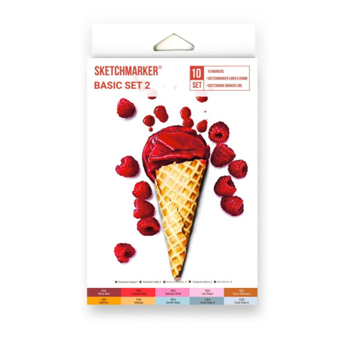 Набор маркеров Sketchmarker Basic set 2 10 шт в картонной упаковке