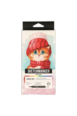 Набор маркеров Sketchmarker "Brush Pro Rich Set" 6 цветов в картонной упаковке
