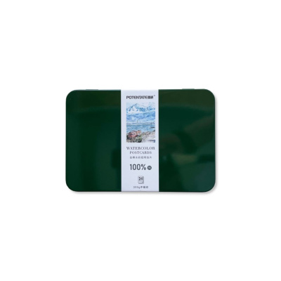 Набор акварельных открыток Potentate 10,5х15,5 см 300 г 24 л, среднее зерно, цвет зеленый