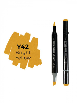 Маркер двухсторонний на спиртовой основе Sketchmarker Brush Цвет Яркий желтый
