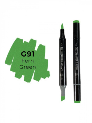 Маркер двухсторонний на спиртовой основе Sketchmarker Brush Цвет Зеленый папоротник