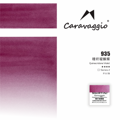 Акварель Mairtini "Caravaggio Professional" полукювета, Quinacridone Violet