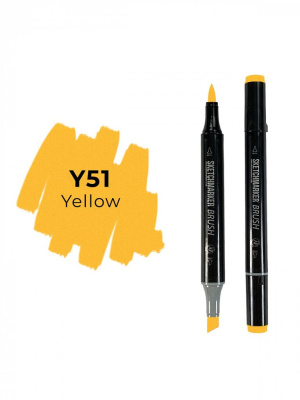Маркер двухсторонний на спиртовой основе Sketchmarker Brush Цвет Желтый