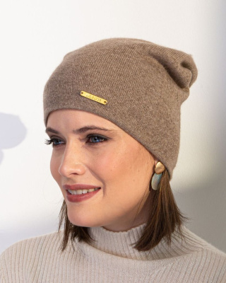 Шапка из кашемира 04132 капучино