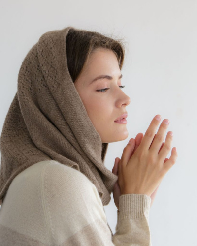 Косынка кашемировая UL капучино