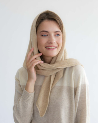 Косынка кашемировая UL бежевая