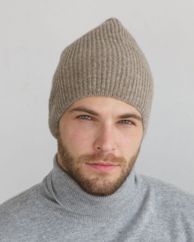 Шапка из пуха яка UL серая