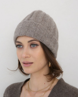 Шапка из шерсти 0179С серая