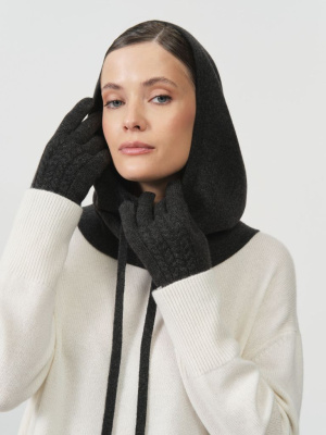 Капор из кашемира 04229 графит