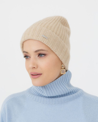 Шапка из кашемира 04217 бежевая