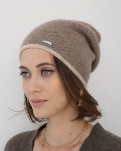 Шапка из кашемира 04177 капучино