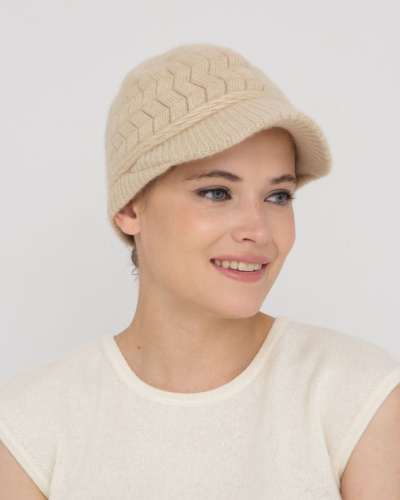 Шапка из кашемира 04142 бежевая