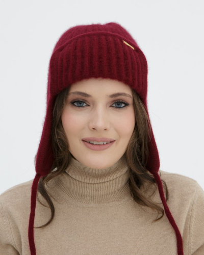 Ушанка из кашемира 3889 бордовая