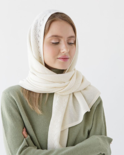 Косынка из кашемира 09085 кремовая