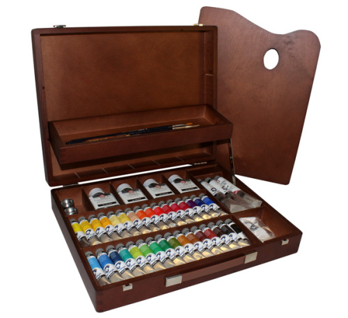 Набор масла Talens "Van Gogh" 34 цв в деревянном ящике
