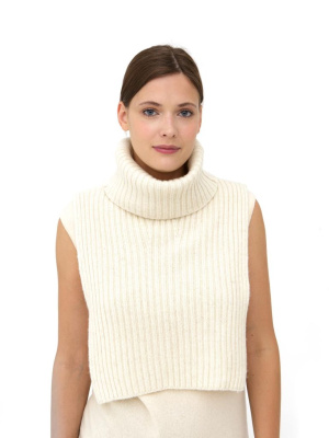 Манишка из монгольской шерсти бежевая