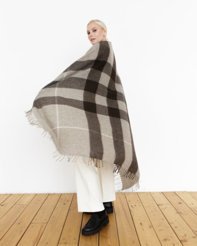 Платок из пуха яка 15038 серый