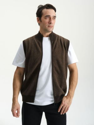 Жилет из пуха яка на замке 7001