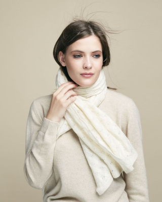 Палантин из кашемира 15007b кремовый