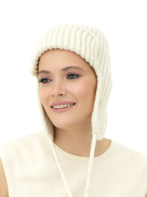 Ушанка из шерсти 3875 кремовая