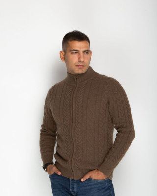 Джемпер из пуха яка 4077 коричневый