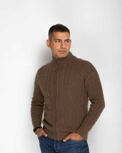 Джемпер из пуха яка 4077 коричневый