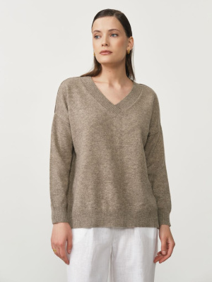 Джемпер из пуха яка 02056 серый