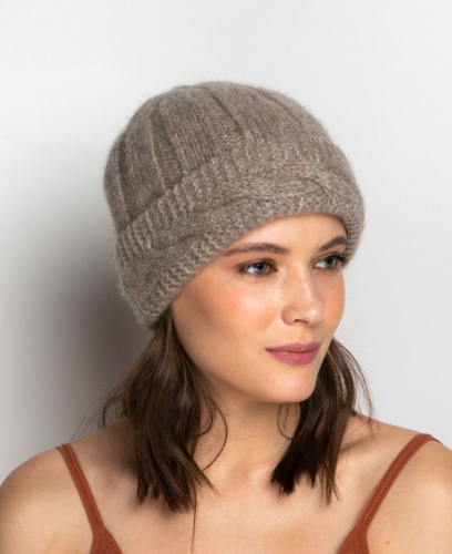 Шапка из пуха яка 04096 серая