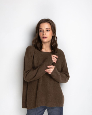 Джемпер из пуха яка 3004 коричневый