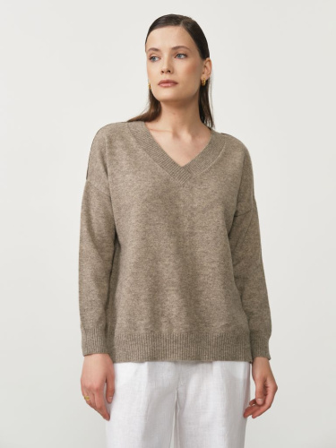 Джемпер из пуха яка 02056 серый