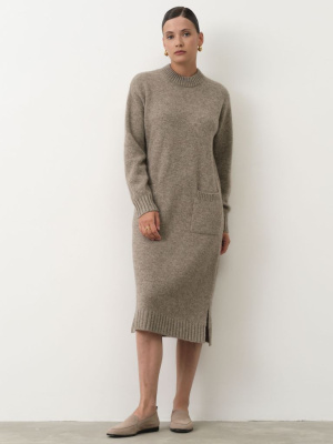 Платье из пуха яка 13094 серое