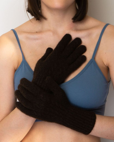 Перчатки из пуха яка 31013 темно-коричневые