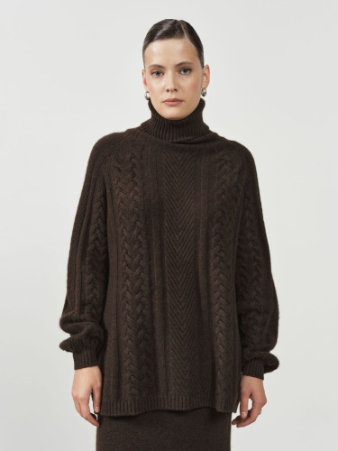 Свитер женский из пуха яка 5056 темно-коричневый