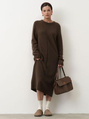 Платье из пуха яка 13087 коричневое