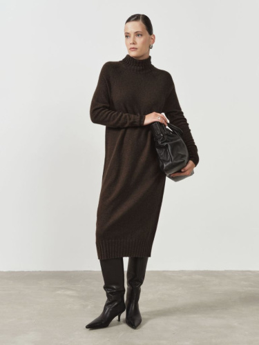 Платье из пуха яка 13088 темно-коричневое
