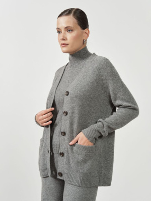 Кардиган женский из кашемира 4102 серый
