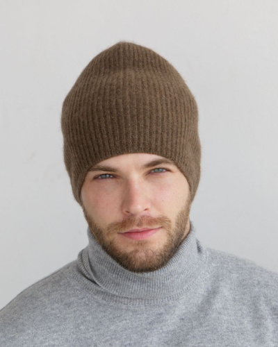 Шапка из пуха яка UL коричневая