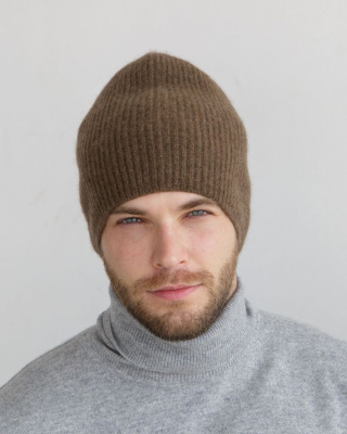 Шапка из пуха яка UL коричневая