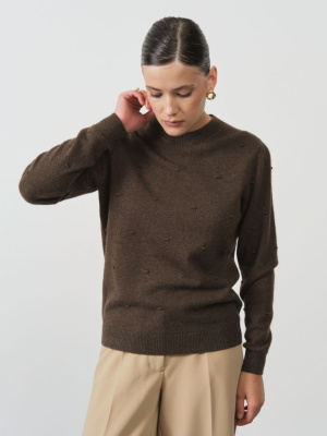 Джемпер из пуха яка 01178 коричневый