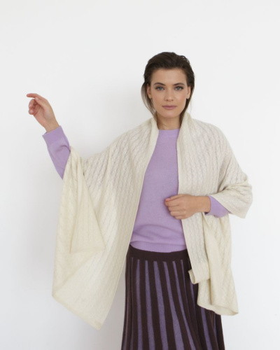 Палантин кашемировый 15017 кремовый