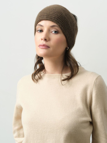 Повязка на голову из пуха яка 11110 коричневая