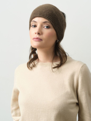 Повязка на голову из пуха яка 11110 коричневая