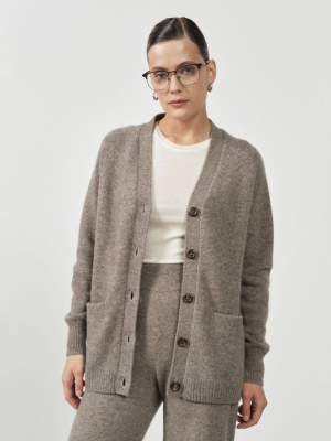 Кардиган женский из пуха яка 4102 серый