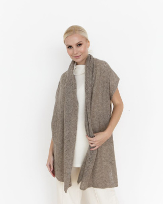 Палантин из шерсти 3803 серый
