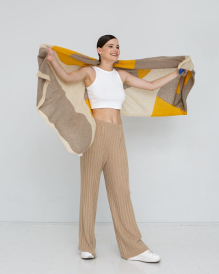 Палантин из кашемира 09043 оранжевый