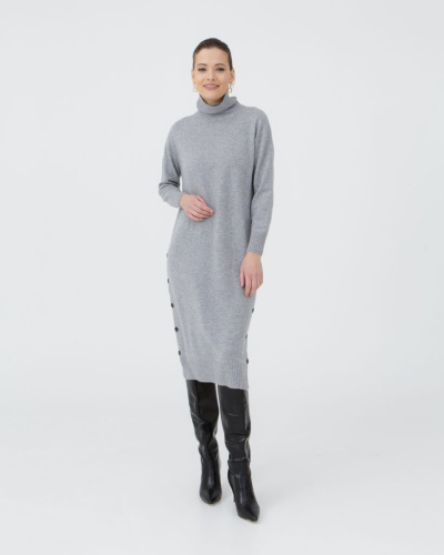 Платье кашемировое 13155 серо-голубое
