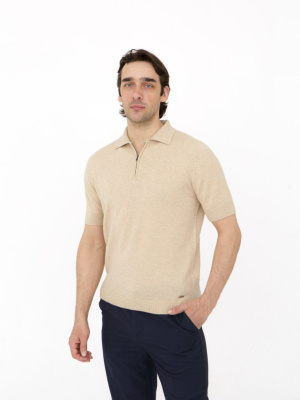 Джемпер-поло из кашемира 17075 бежевый