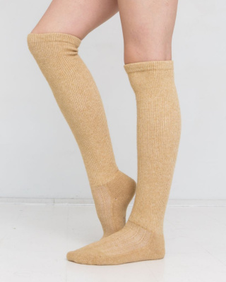 Теплые гольфы из монгольской шерсти бежевые