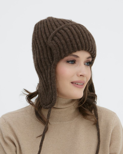 Ушанка из шерсти 3875 коричневая