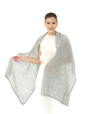 Палантин из шерсти 7W12002 серый
